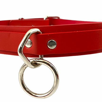 CK102VEGAN   VEGAN LEATHER BONDAGE CHOKER