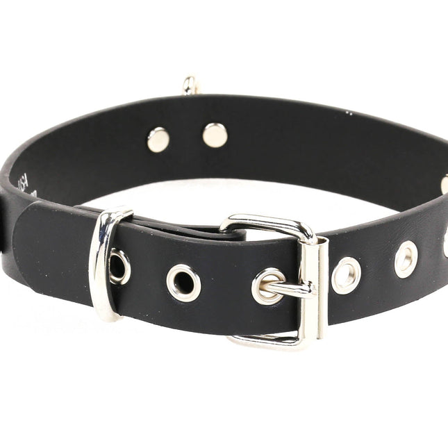 CK102VG VEGAN LEATHER   MEDIUM RING BONDAGE COLLAR