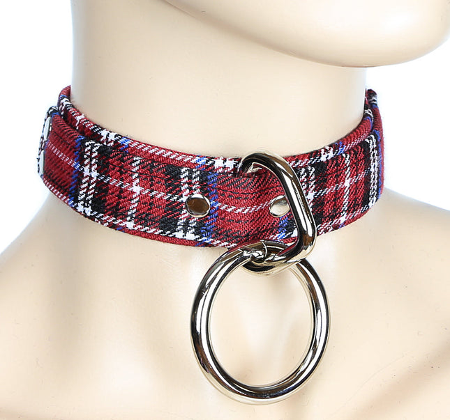 CK103PD PLAID BONDAGE COLLAR