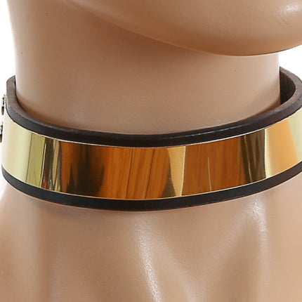 CK114MET-GLD CHOKER WITH METAL PLATE