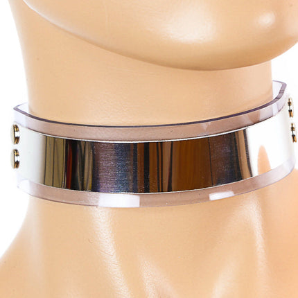 CK114VN-CLR   CLEAR VINYL CHOKER WITH METAL PLATE