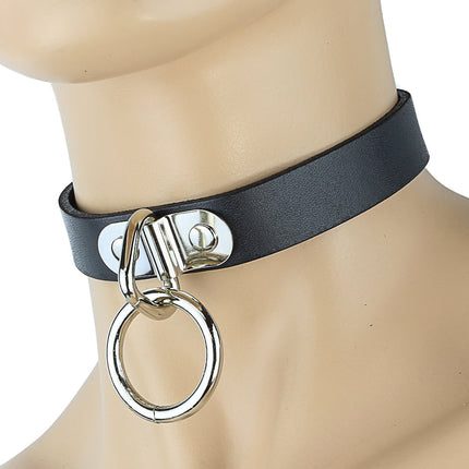 CK129  GENUINE LEATHER  3/4" BONDAGE CHOKER