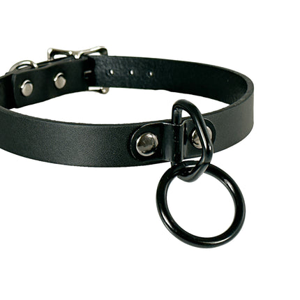 CK129  GENUINE LEATHER  3/4" BONDAGE CHOKER
