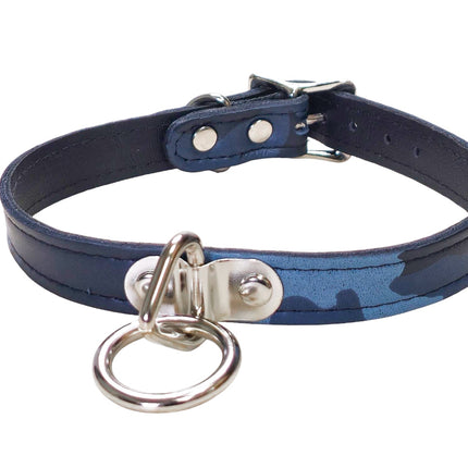 CK129L-CAMO GENUINE LEATHER CAMOUFLAGE  BONDAGE COLLAR