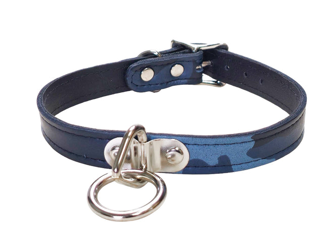 CK129L-CAMO GENUINE LEATHER CAMOUFLAGE  BONDAGE COLLAR