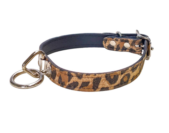 CK129L-CHEETAH GENUINE LEATHER LEOPARD BONDAGE COLLAR