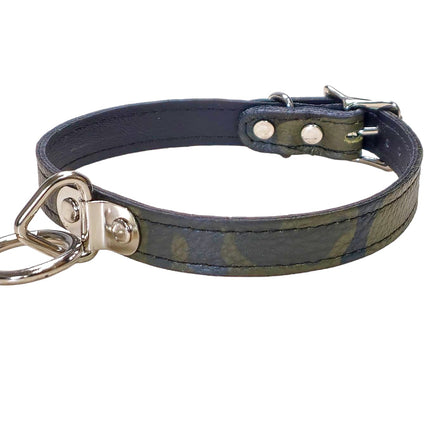 CK129LEATHER-CAMO GENUINE LEATHER CAMOUFLAGE  BONDAGE COLLAR