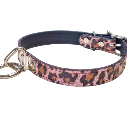 CK129L-CHEETAH GENUINE LEATHER LEOPARD BONDAGE COLLAR