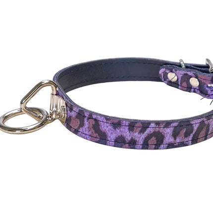 CK129L-CHEETAH GENUINE LEATHER LEOPARD BONDAGE COLLAR