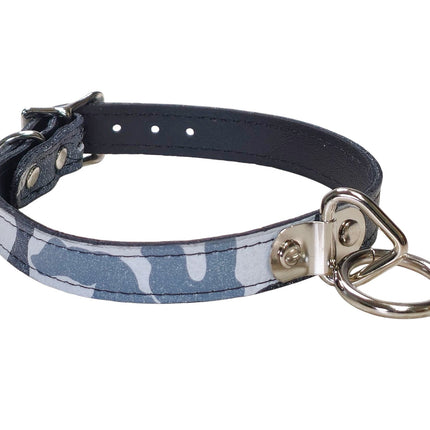CK129L-CAMO GENUINE LEATHER CAMOUFLAGE  BONDAGE COLLAR