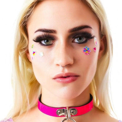 CK129  PATENT NEON BONDAGE CHOKER