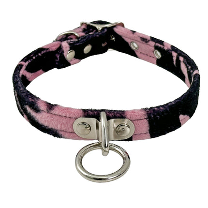 CK129L  FUZZY LEOPARD BONDAGE CHOKER