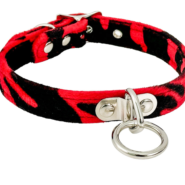 CK129L  FUZZY ZEBRA  BONDAGE CHOKER