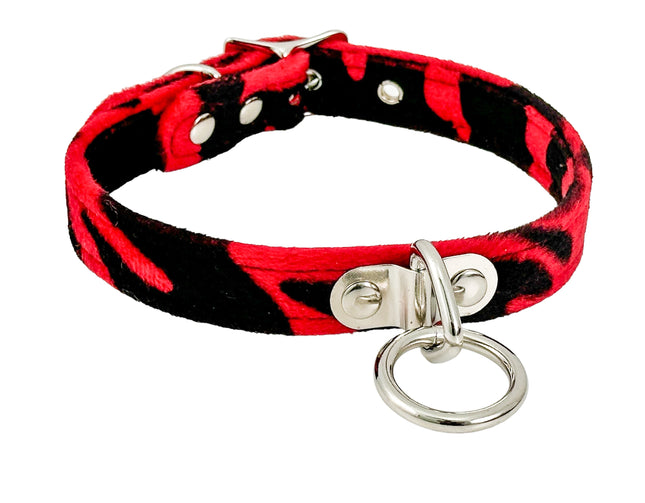 CK129L  FUZZY ZEBRA  BONDAGE CHOKER