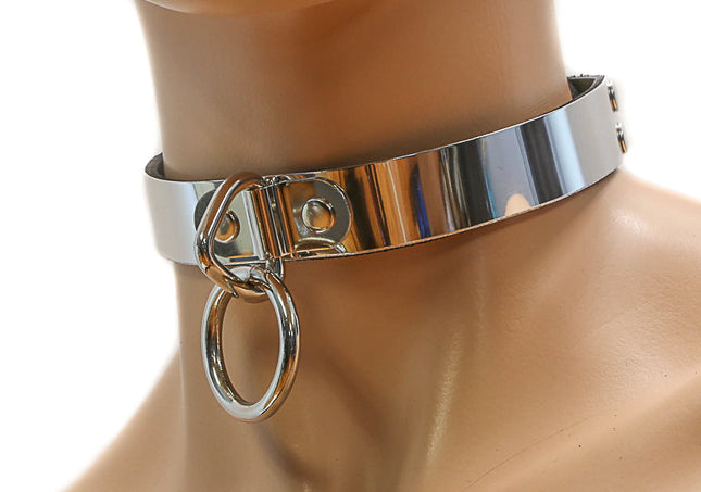 CK129METAL  METAL PLATE BONDAGE CHOKER