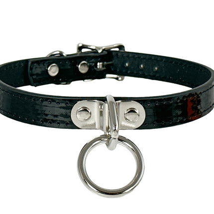 CK129  PATENT NEON BONDAGE CHOKER