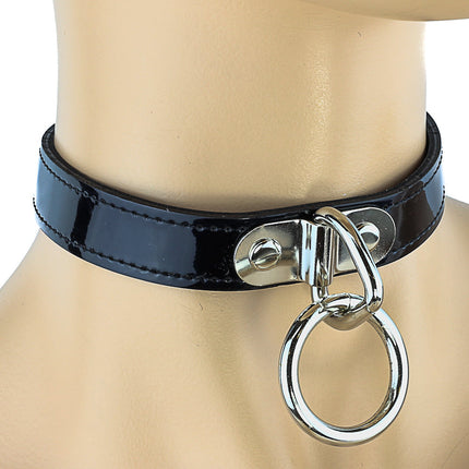 CK129  PATENT NEON BONDAGE CHOKER
