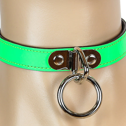 CK129  PATENT NEON BONDAGE CHOKER
