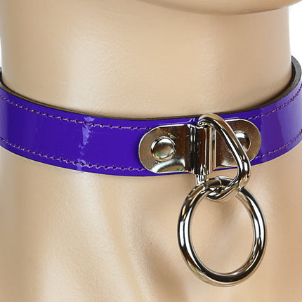 CK129  PATENT NEON BONDAGE CHOKER