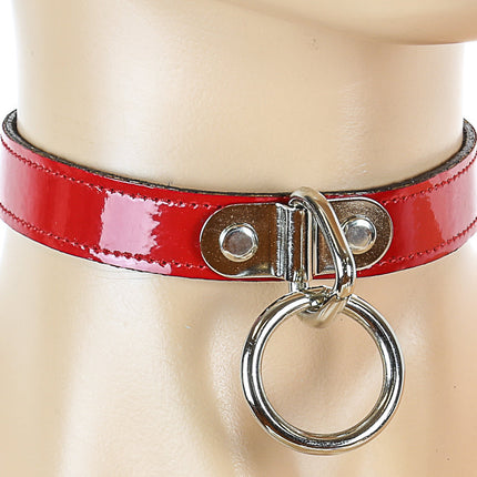 CK129  PATENT NEON BONDAGE CHOKER