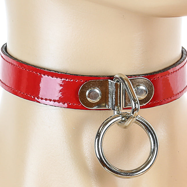 CK129  PATENT NEON BONDAGE CHOKER