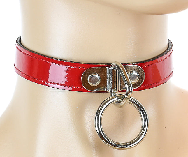 CK129  PATENT NEON BONDAGE CHOKER