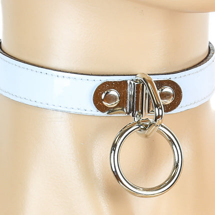 CK129  PATENT NEON BONDAGE CHOKER