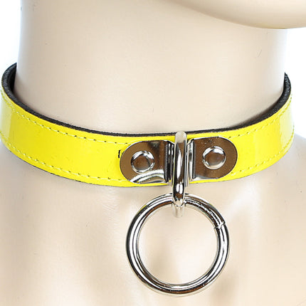CK129  PATENT NEON BONDAGE CHOKER
