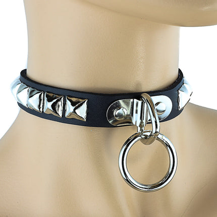 CK129PMD  STUDDED BONDAGE CHOKER