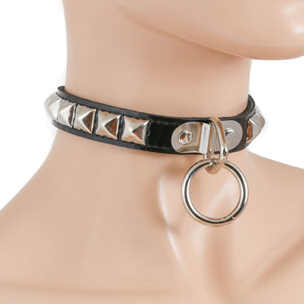 CK129PMD  STUDDED BONDAGE CHOKER