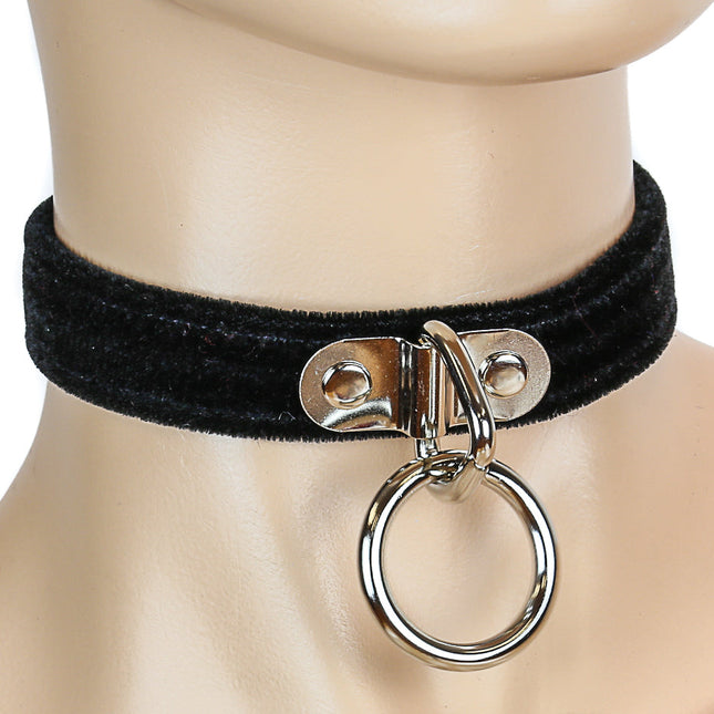 CK129 VELVET 3/4WIDE BEST SELLING BONDAGE CHOKER