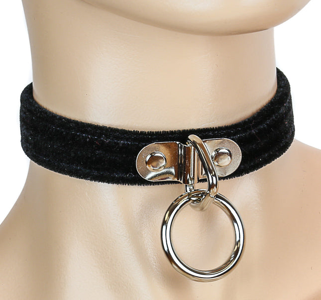 CK129 VELVET 3/4WIDE BEST SELLING BONDAGE CHOKER