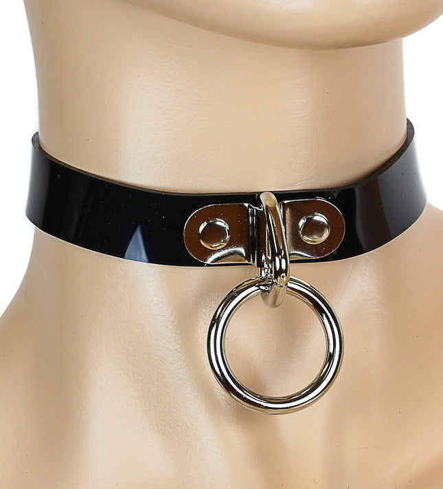 CK129VN  CLEAR VINYL BONDAGE CHOKER PVC