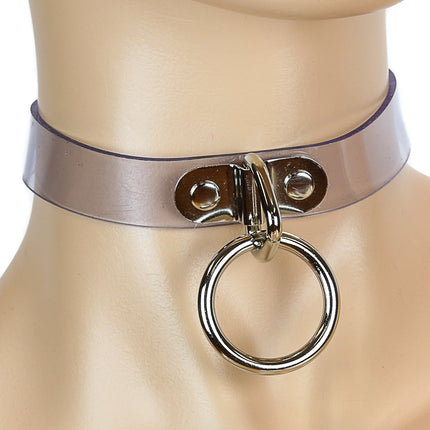 CK129VN  CLEAR VINYL BONDAGE CHOKER PVC