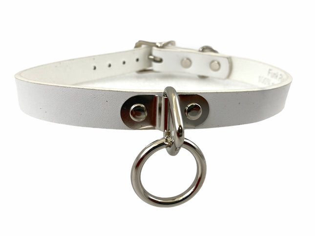 CK129VEGAN 3/4" BLACK VEGAN LEATHER CHOKER WITH 1" LOOP