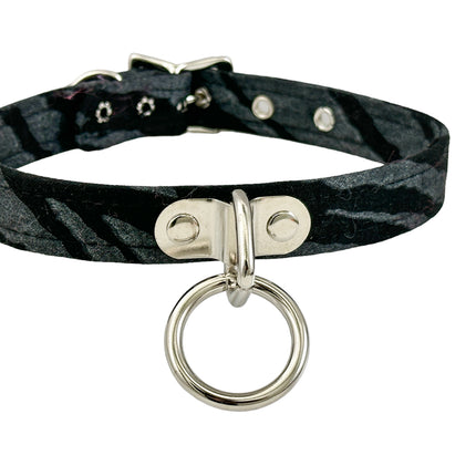 CK129Z CANVAS ZEBRA PRINT ZEBRA BONDADE CHOKER