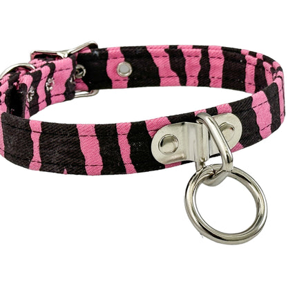 CK129Z CANVAS ZEBRA PRINT ZEBRA BONDADE CHOKER