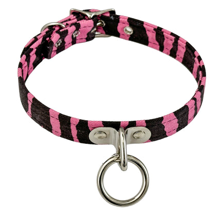 CK129Z CANVAS ZEBRA PRINT ZEBRA BONDADE CHOKER
