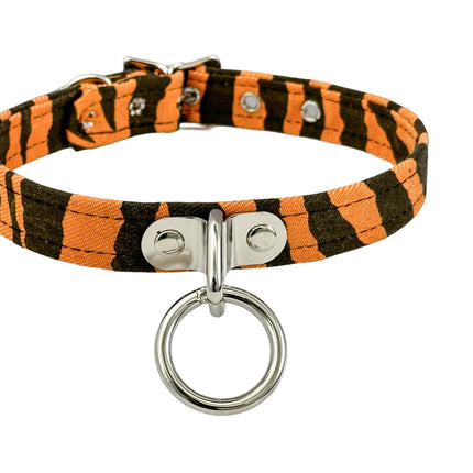 CK129Z CANVAS ZEBRA PRINT ZEBRA BONDADE CHOKER