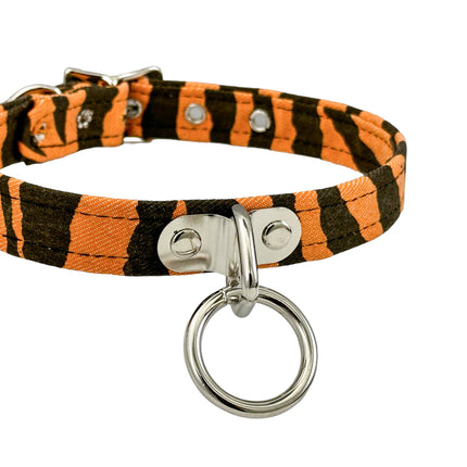 CK129Z CANVAS ZEBRA PRINT ZEBRA BONDADE CHOKER