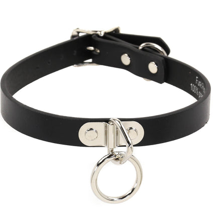 CK129  GENUINE LEATHER  3/4" BONDAGE CHOKER