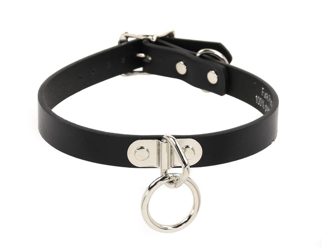 CK129  GENUINE LEATHER  3/4" BONDAGE CHOKER