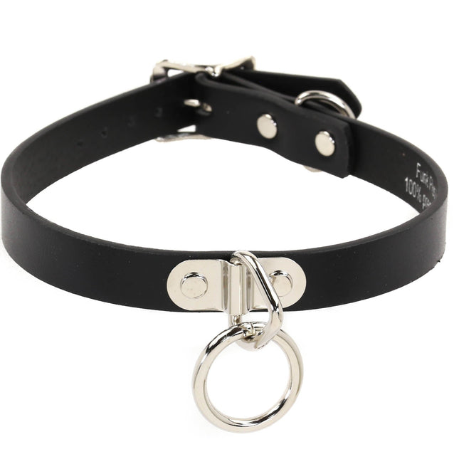 CK129  GENUINE LEATHER  3/4" BONDAGE CHOKER