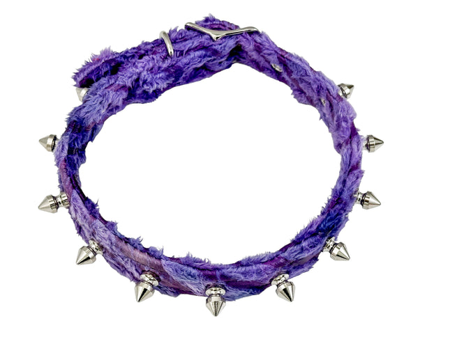 CK134FZ FUZZT FURRY  ZEBRA PRINT ZEBRA SPIKE  CHOKER