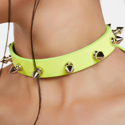 CK134M VEGAN MATT PASTEL SPIKE CHOKER