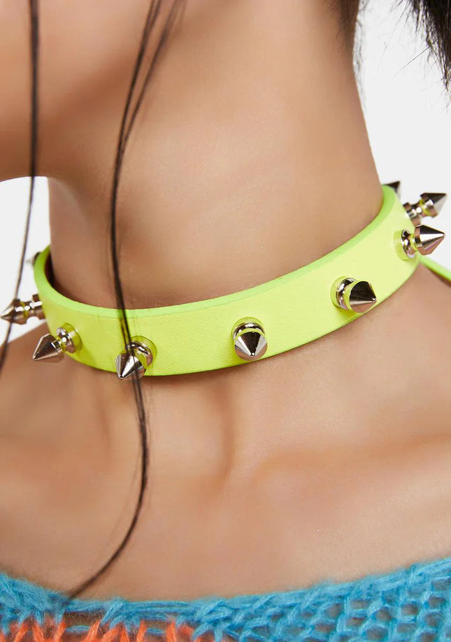 CK134M VEGAN MATT PASTEL SPIKE CHOKER