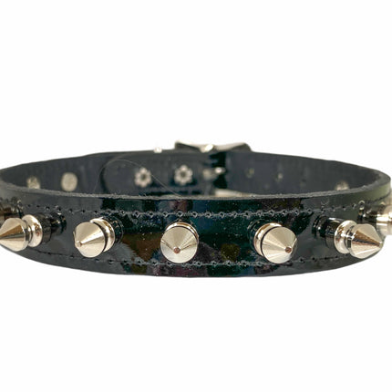 CK134 PATENT NEON SPIKE CHOKER 3/4" WIDE