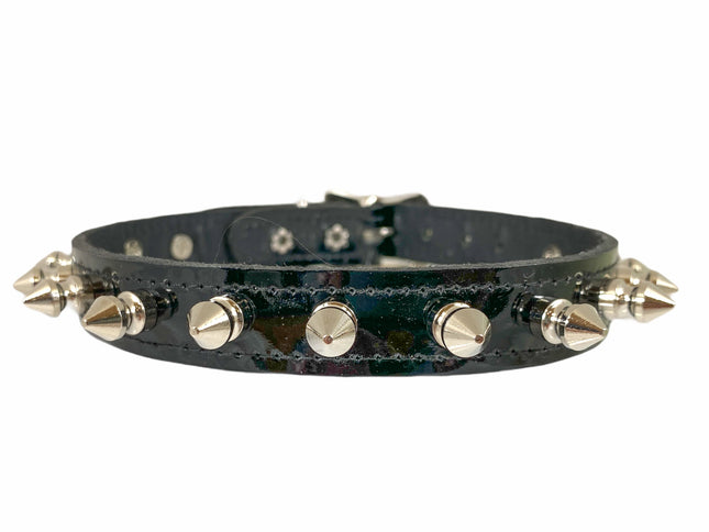 CK134 PATENT NEON SPIKE CHOKER 3/4" WIDE