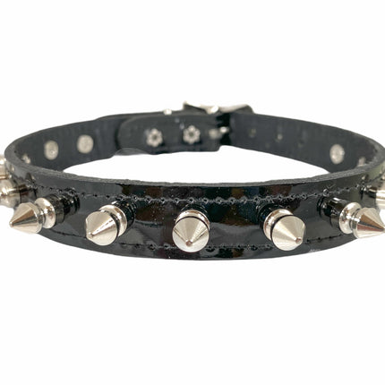 CK134 PATENT NEON SPIKE CHOKER 3/4" WIDE