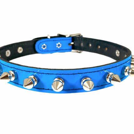 CK134 PATENT NEON SPIKE CHOKER 3/4" WIDE